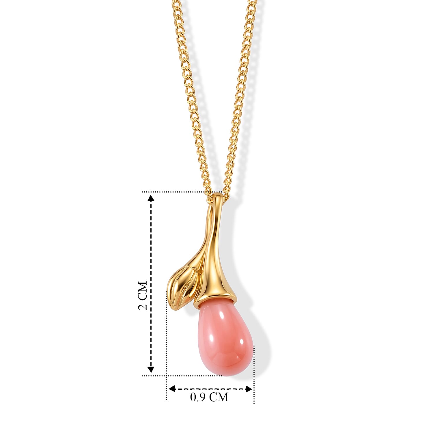 Pink Conch Shell Pendant with Chain (Size 18)  Sterling Silver  Wt. 5.5 Gms  2.180  Ct.