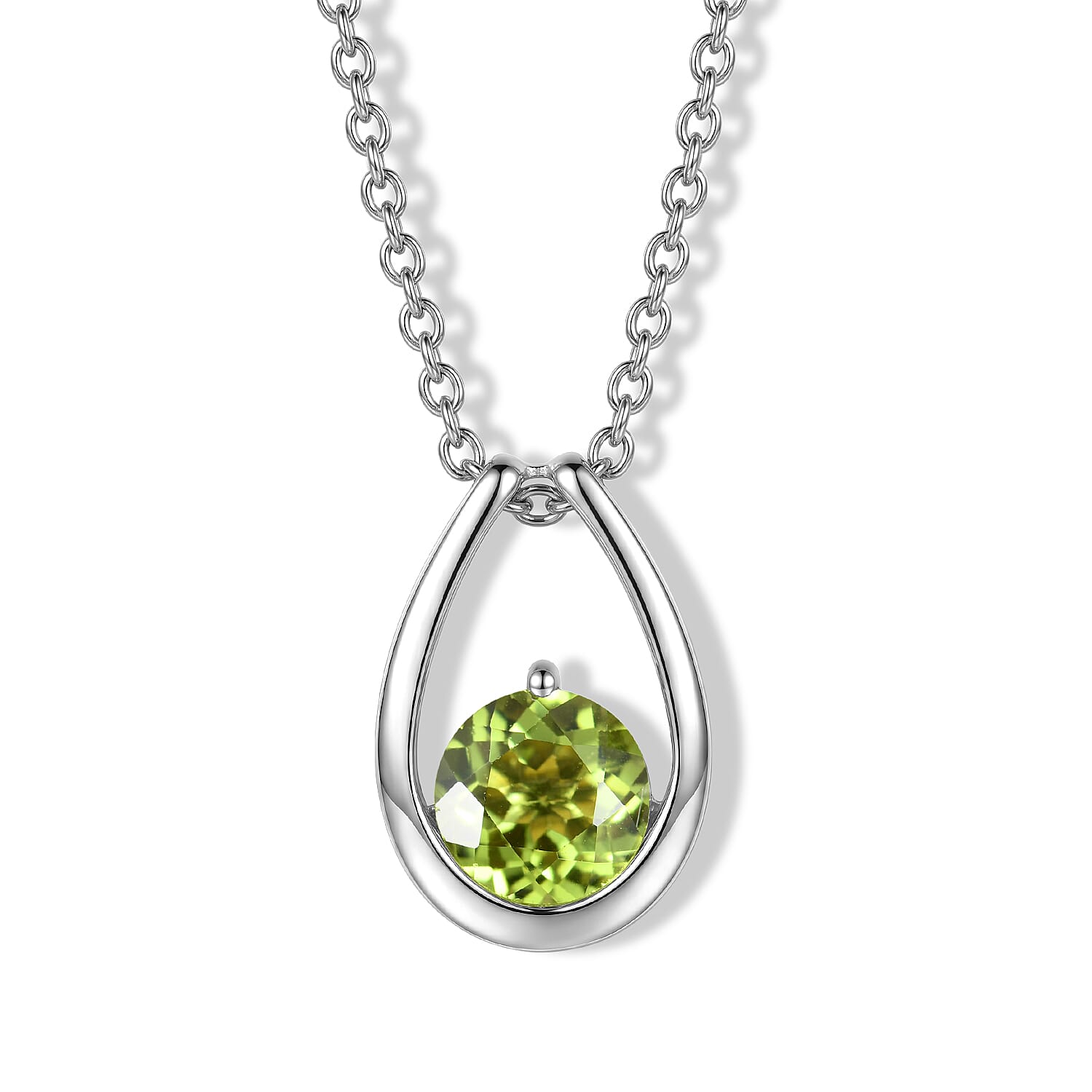 D'Joy - Peridot Pendant in Yellow Gold Plated Sterling Silver with Chain (Size 20) 1.50 Ct.