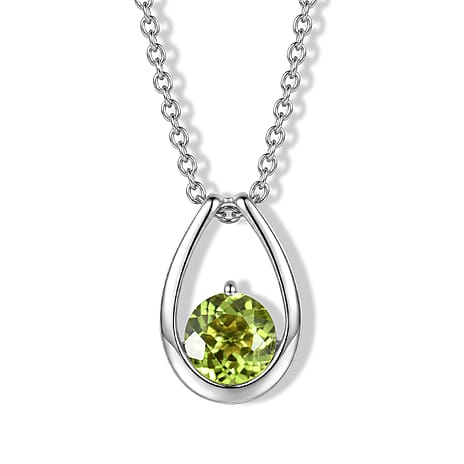 D'Joy - Peridot Pendant in Yellow Gold Plated Sterling Silver with Chain (Size 20) 1.50 Ct.