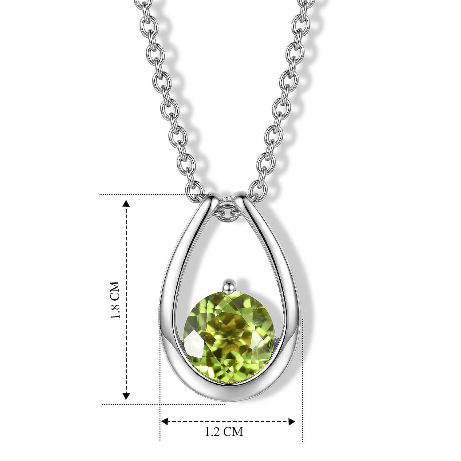 D'Joy - Peridot Pendant in Yellow Gold Plated Sterling Silver with Chain (Size 20) 1.50 Ct.