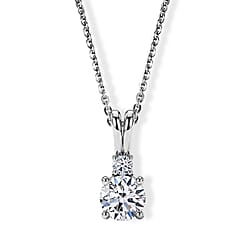 Luxuriant - SGL Certified Lab Grown Diamond (SI-G-H) Pendant with Chain (Size 20) in Rhodium Overlay Sterling Silver 1.13 Ct.