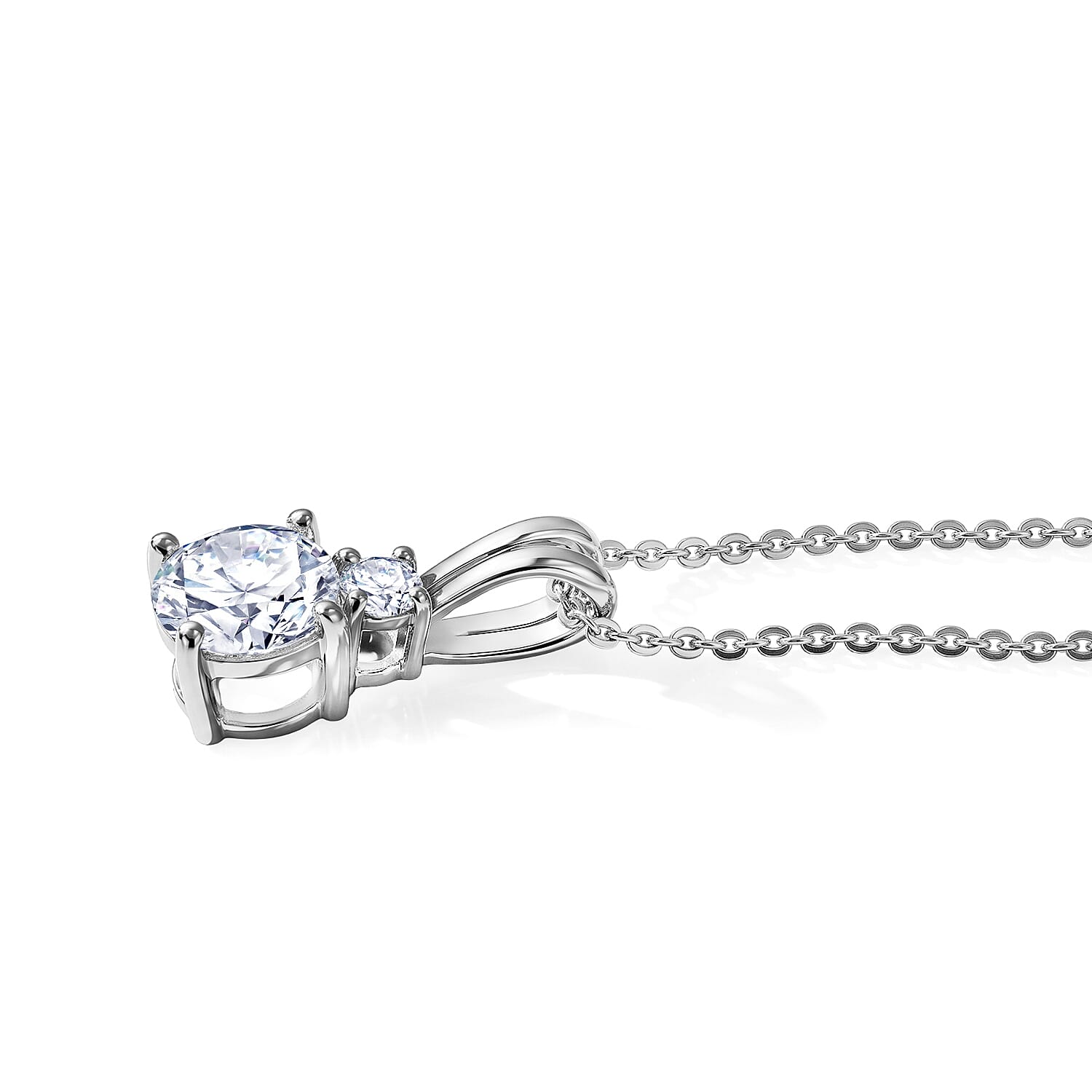 Luxuriant - SGL Certified Lab Grown Diamond (SI-G-H) Pendant with Chain (Size 20) in Rhodium Overlay Sterling Silver 1.15 Ct.