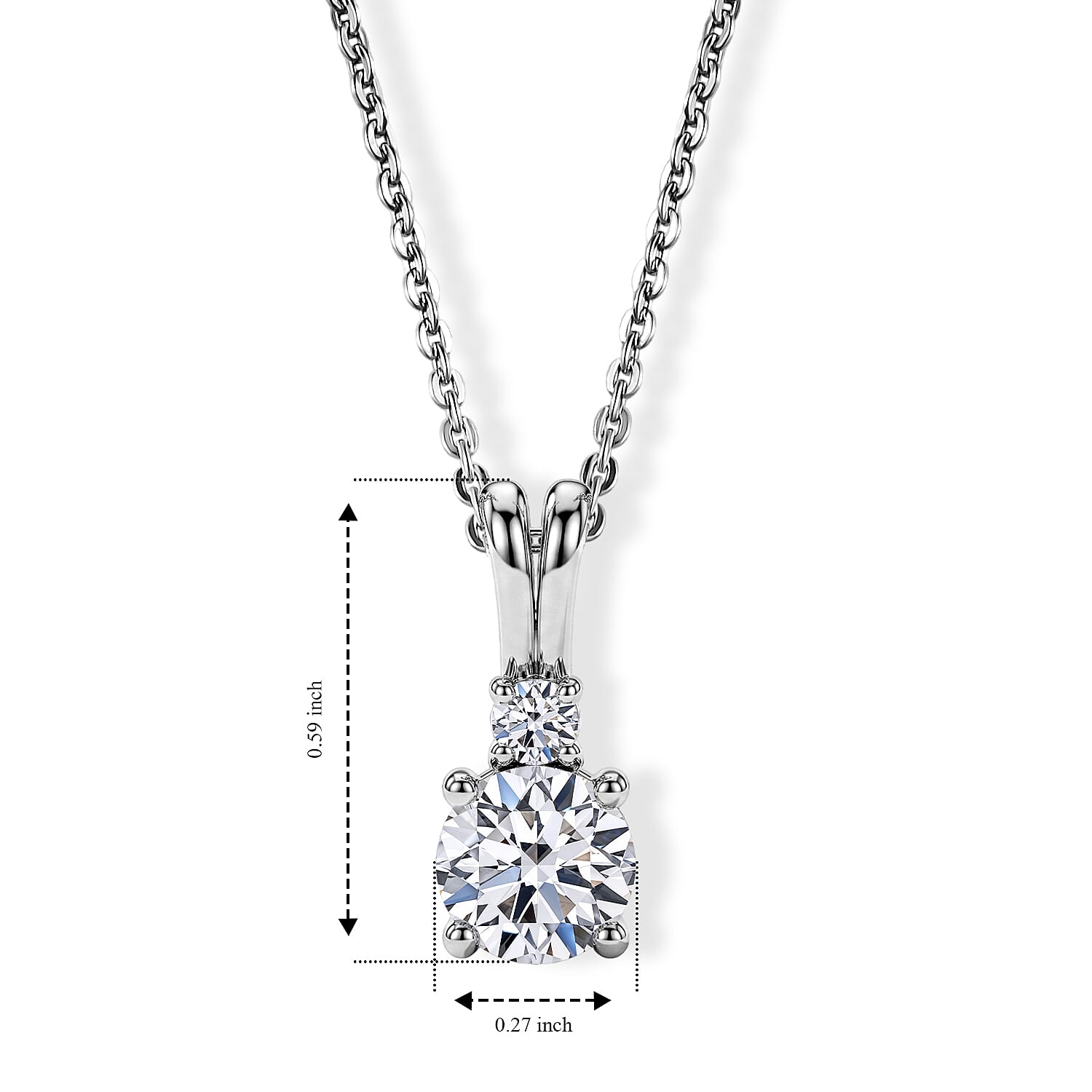 Luxuriant - SGL Certified Lab Grown Diamond (SI-G-H) Pendant with Chain (Size 20) in Rhodium Overlay Sterling Silver 1.15 Ct.