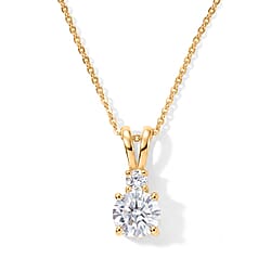 Luxuriant - SGL Certified Lab Grown Diamond (SI-G-H) Pendant with Chain (Size 20) in 18K Vermeil Yellow Gold Plated Sterling Silver 1.15 Ct.