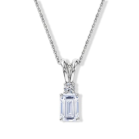 Luxuriant - SGL Certified Lab Grown Diamond (SI-G-H) Pendant with Chain (Size 20) in 18K Vermeil Yellow Gold Plated Sterling Silver 1.05 Ct.