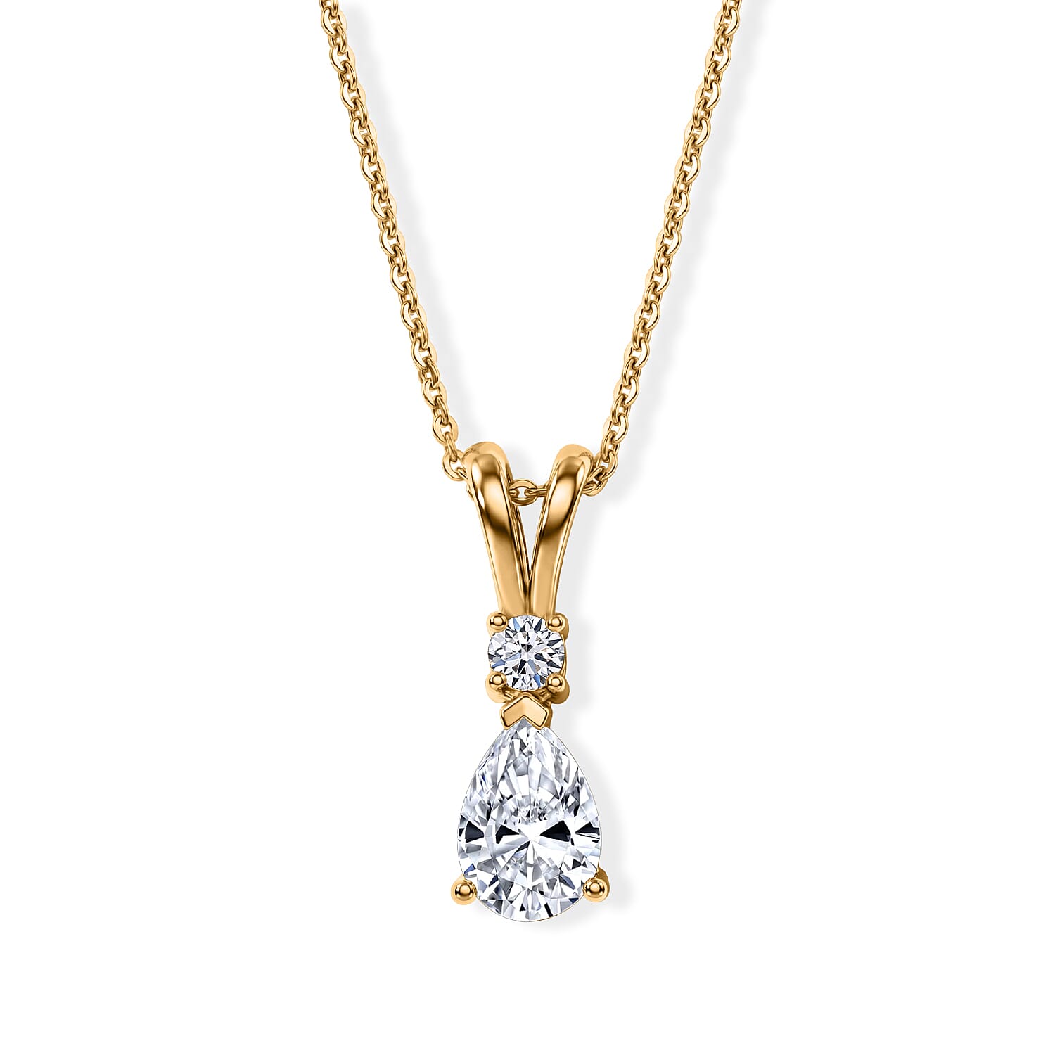 Luxuriant - SGL Certified Lab Grown Diamond (SI-G-H) Pendant with Chain (Size 20) in Rhodium Overlay Sterling Silver 1.10 Ct.