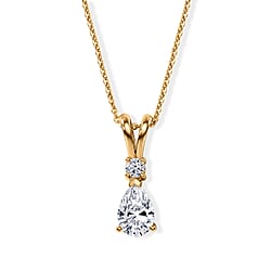 Luxuriant - SGL Certified Lab Grown Diamond (SI-G-H) Pendant with Chain (Size 20) in 18K Vermeil Yellow Gold Plated Sterling Silver 1.15 Ct.