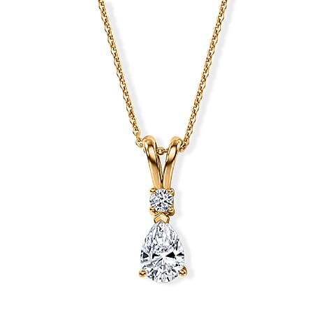 Luxuriant - SGL Certified Lab Grown Diamond (SI-G-H) Pendant with Chain (Size 20) in Rhodium Overlay Sterling Silver 1.10 Ct.