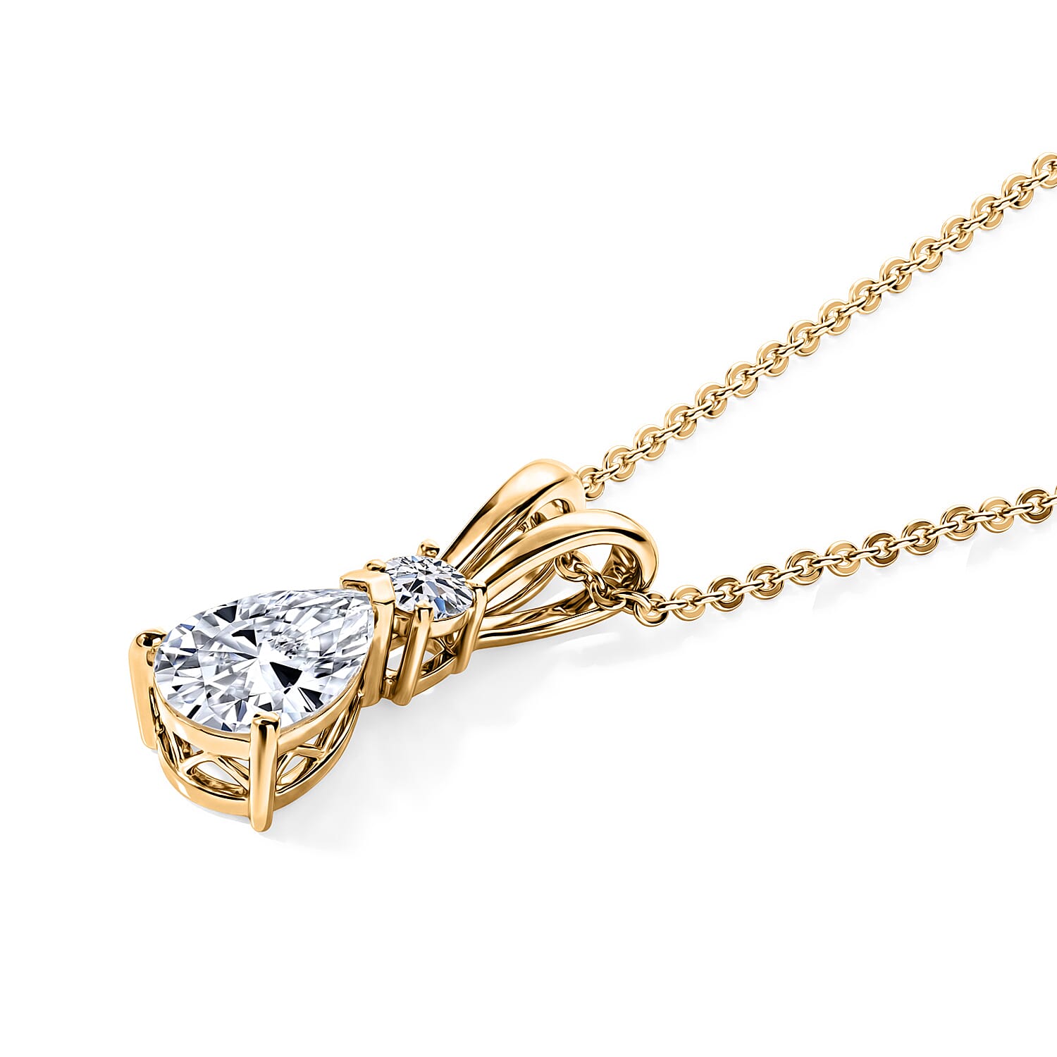 Luxuriant - SGL Certified Lab Grown Diamond (SI-G-H) Pendant with Chain (Size 20) in Rhodium Overlay Sterling Silver 1.10 Ct.