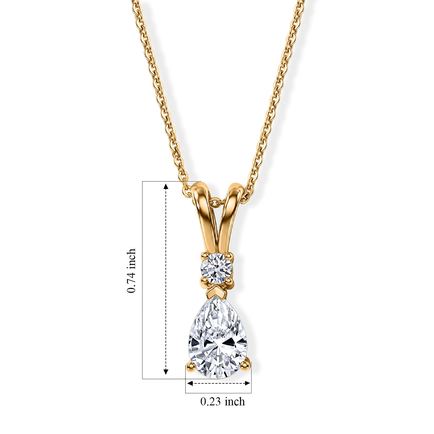 Luxuriant - SGL Certified Lab Grown Diamond (SI-G-H) Pendant with Chain (Size 20) in Rhodium Overlay Sterling Silver 1.10 Ct.