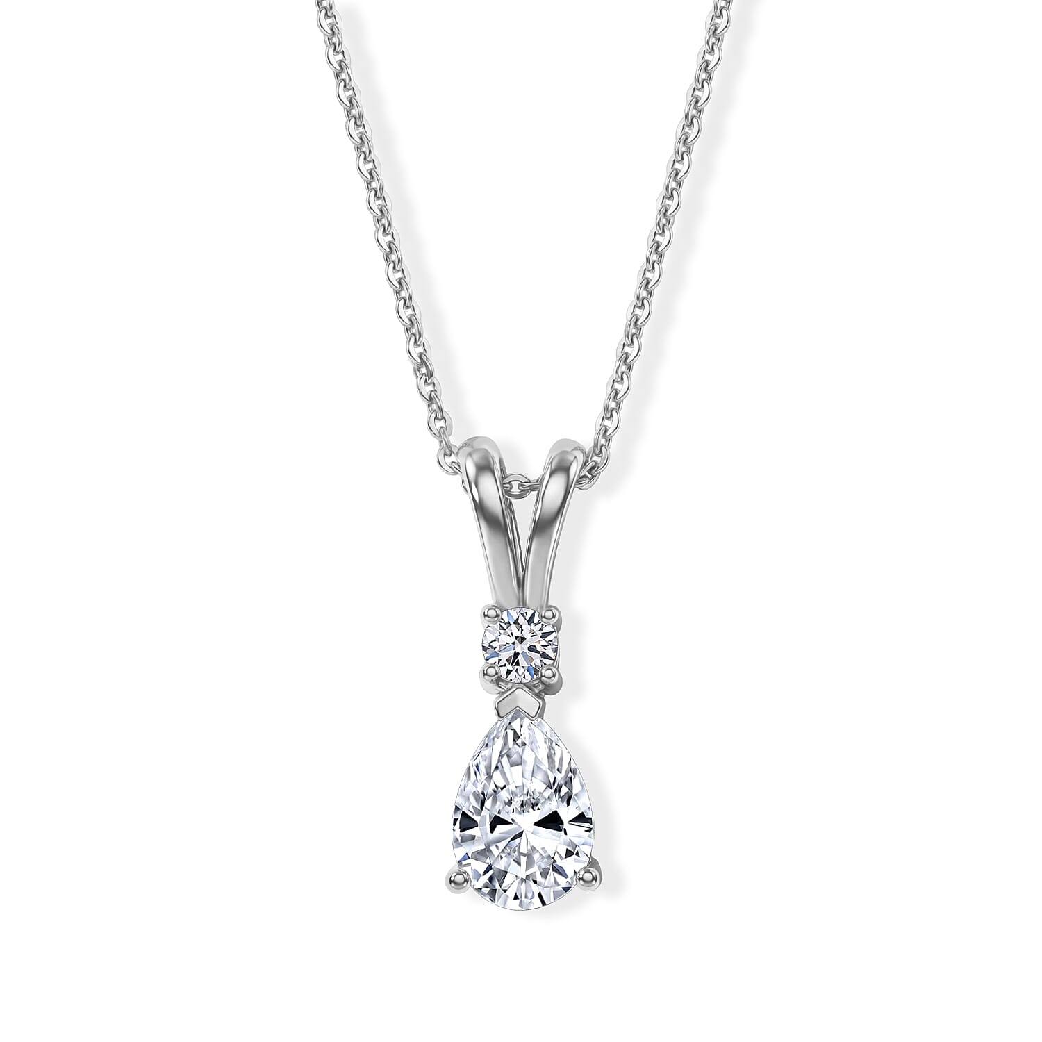 Luxuriant - SGL Certified Lab Grown Diamond (SI-G-H) Pendant with Chain (Size 20) in 18K Vermeil Yellow Gold Plated Sterling Silver 1.10 Ct.