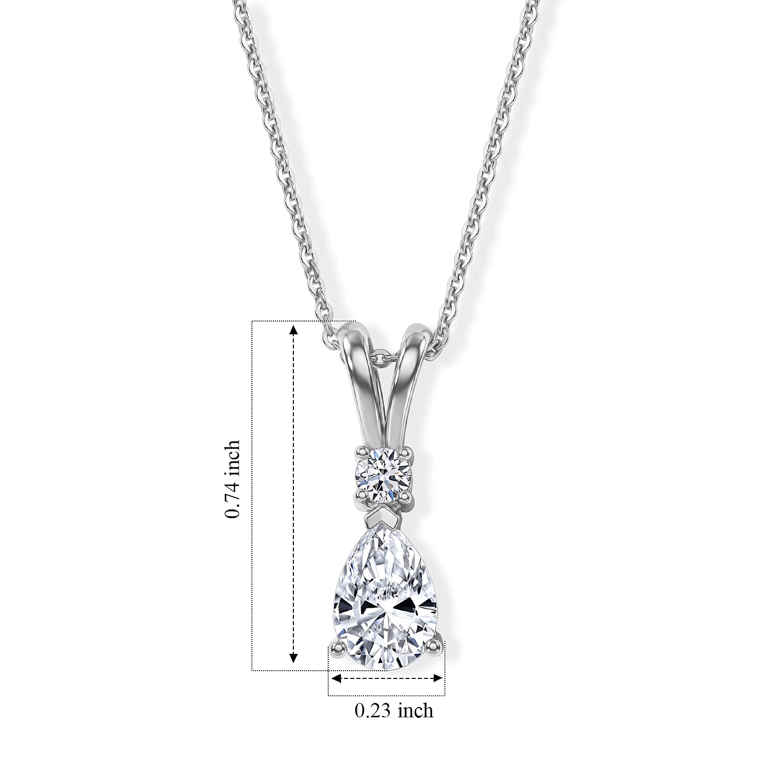 Luxuriant - SGL Certified Lab Grown Diamond (SI-G-H) Pendant with Chain (Size 20) in 18K Vermeil Yellow Gold Plated Sterling Silver 1.10 Ct.