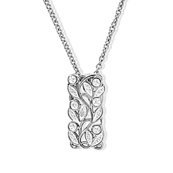 EverTrue - Natural White Diamond Pendant with Chain (Size 20) in Yellow Gold Tone