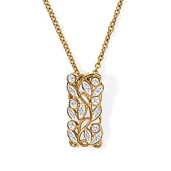 EverTrue - Natural White Diamond Pendant with Chain (Size 20) in Yellow Gold Tone