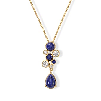https://tjcuk.sirv.com/Products/45/0/4505939/EverTrue-Lapis-Lazuli-White-Topaz-Pendant-with-Chain-Size-20-in-Yellow_4505939.jpg?w=342&h=342