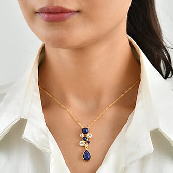 https://tjcuk.sirv.com/Products/45/0/4505939/EverTrue-Lapis-Lazuli-White-Topaz-Pendant-with-Chain-Size-20-in-Yellow_4505939_1.jpg?w=342&h=342