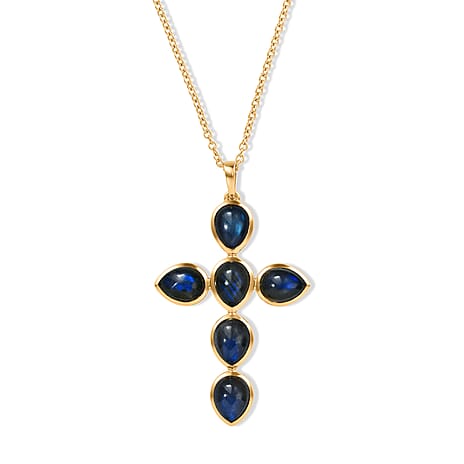 EverTrue - Labradorite Cross Pendant with Chain (Size 20)  7.86 Ct.