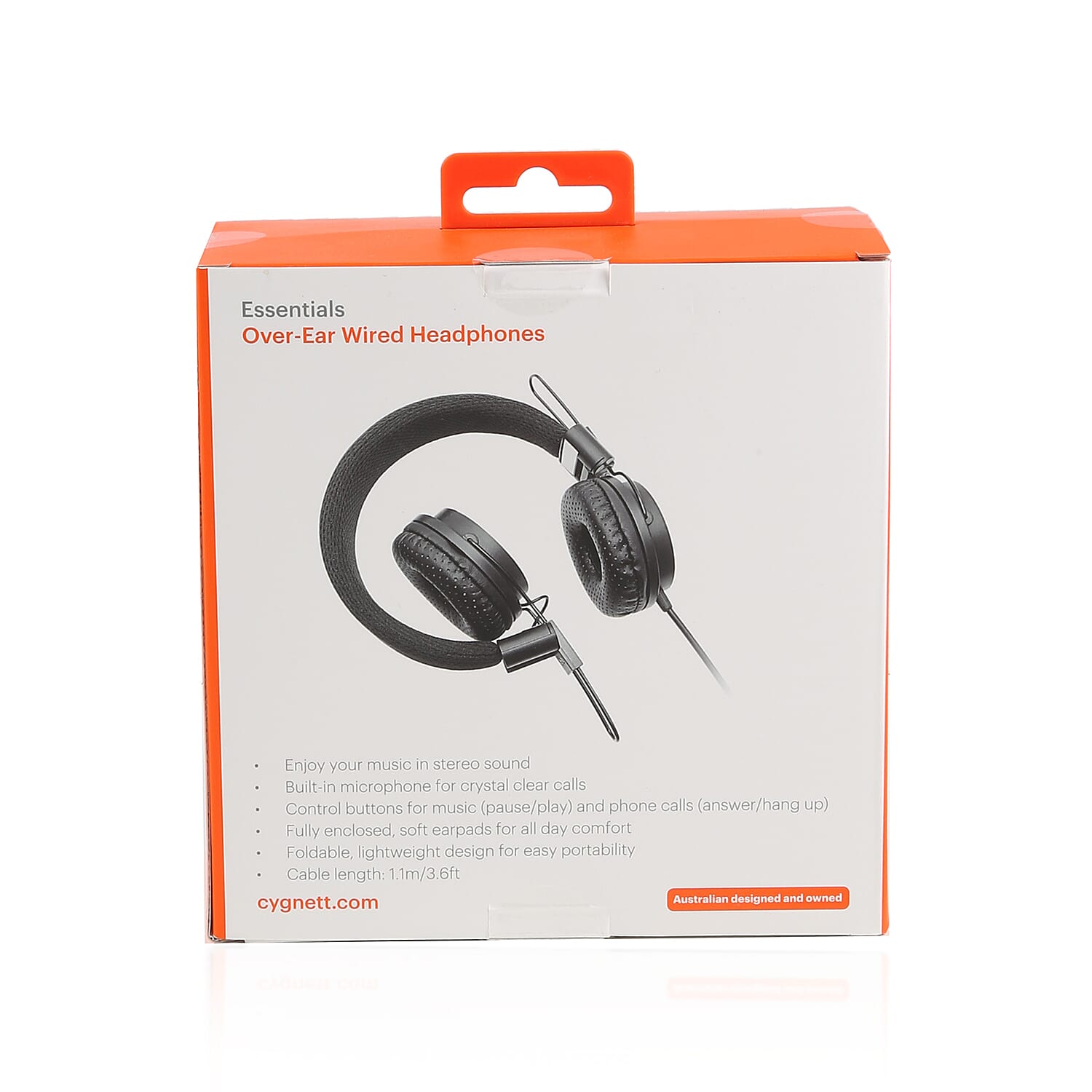 Cygnett Wired Stereo Over Ear Headphone with Mic - Black