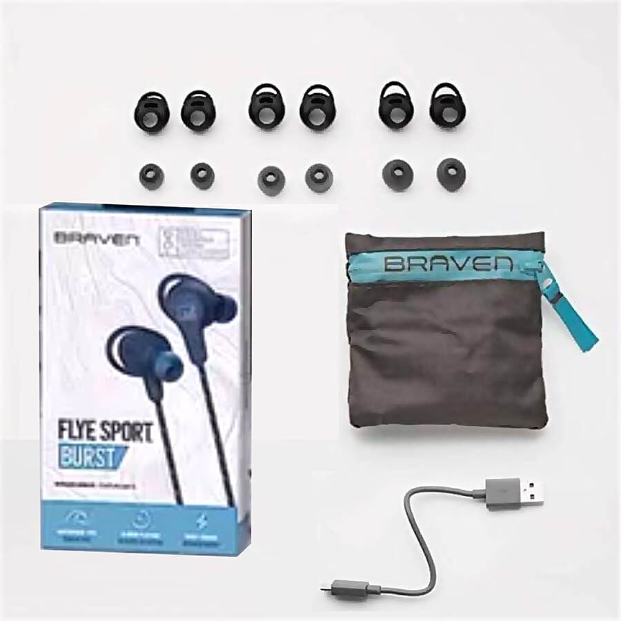 BRAVEN Flye Sport Burst Bluetooth Earbuds Blue