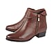 Lotus MAGGIE Ankle Boots with Turn Down Collar and Zipper Closure- Tan