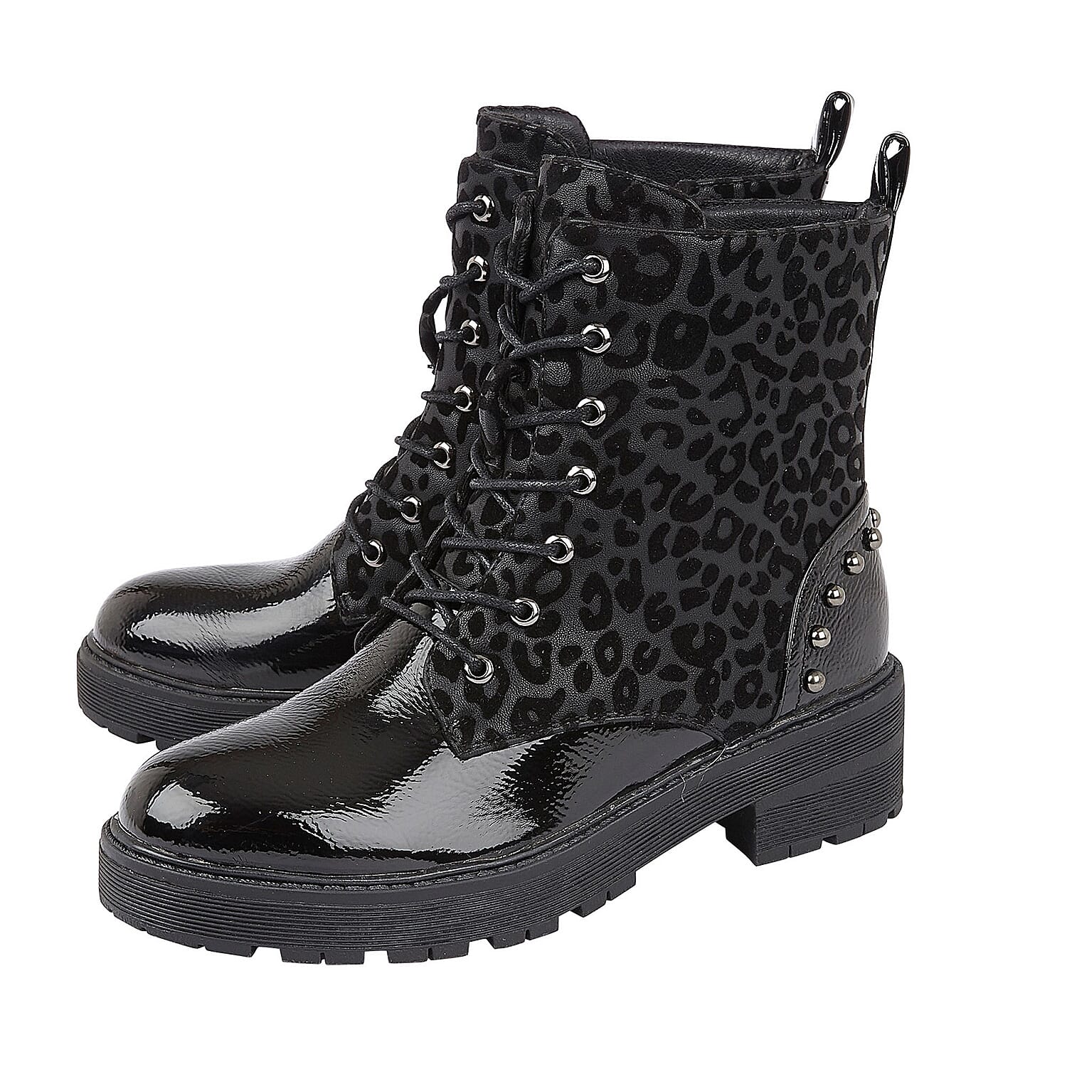 Lotus ELENA Animal Print Ankle Boots (Size 3) - Black