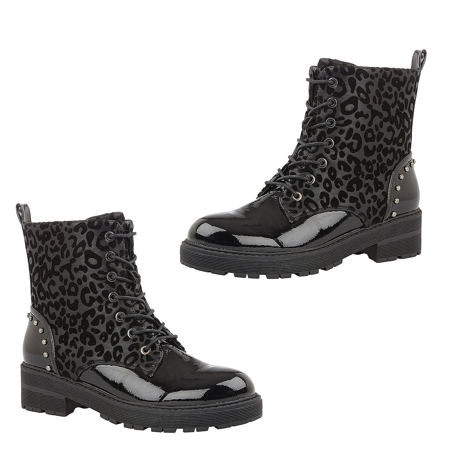 Lotus ELENA Animal Print Ankle Boots (Size 3) - Black