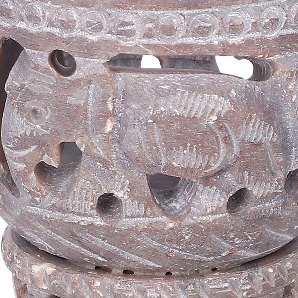 Nakkashi Set of 2 decorative hand carved soapstone egg holders (7.5X3.5 CM) - IVORY-GREY.