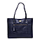 Assots London HELENE - 100% Genuine Croc Leather Handbag (Size 39x26x10cm) - Navy