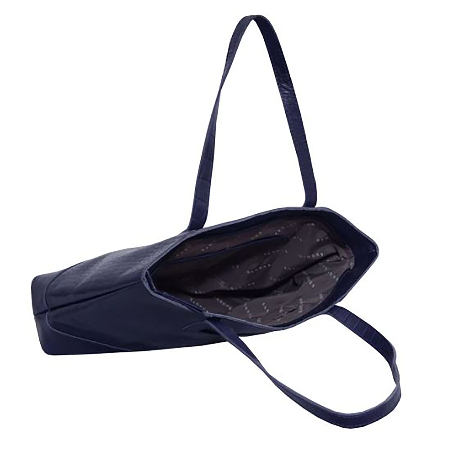 Assots London HELENE - 100% Genuine Croc Leather Handbag (Size 39x26x10cm) - Navy