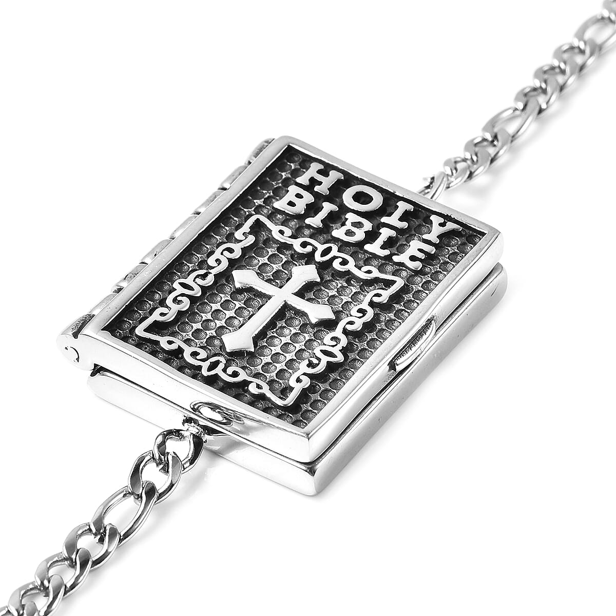 Holy Bible Bracelet (Size 7 with 1.5 Extender) in Stainless Steel