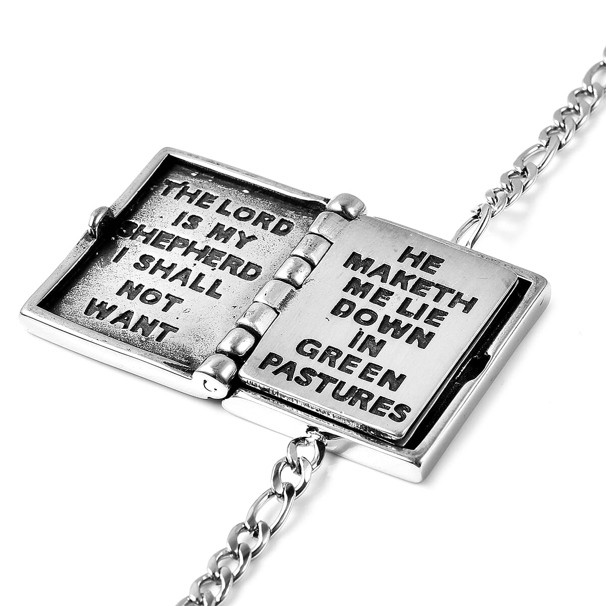 Holy Bible Bracelet (Size 7 with 1.5 Extender) in Stainless Steel