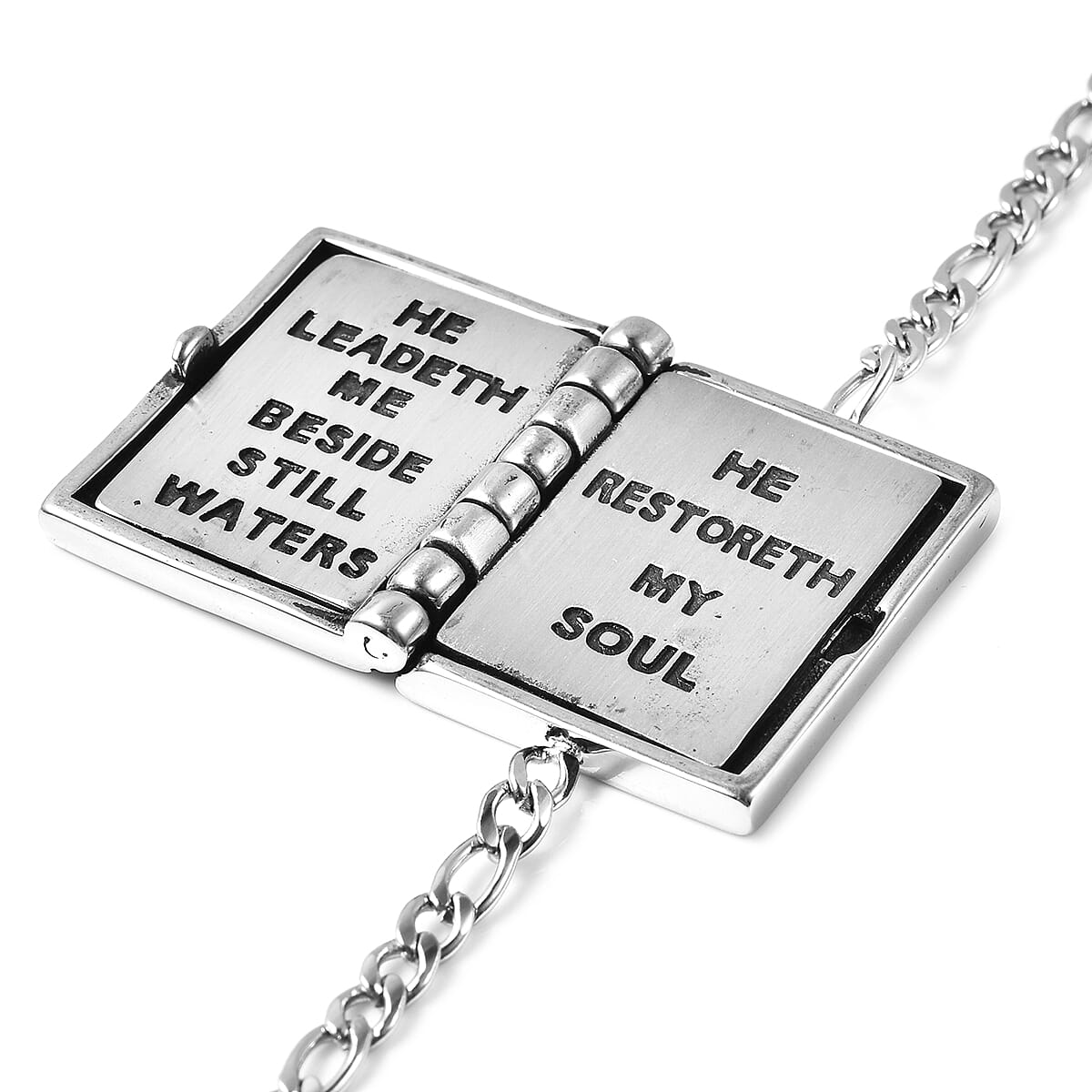 Holy Bible Bracelet (Size 7 with 1.5 Extender) in Stainless Steel
