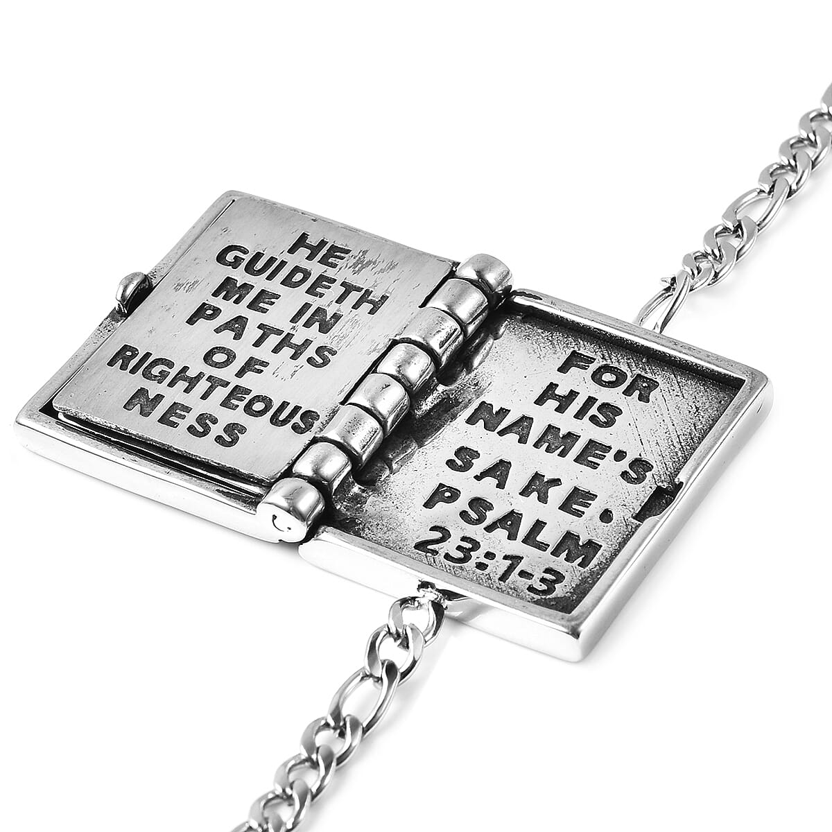 Holy Bible Bracelet (Size 7 with 1.5 Extender) in Stainless Steel
