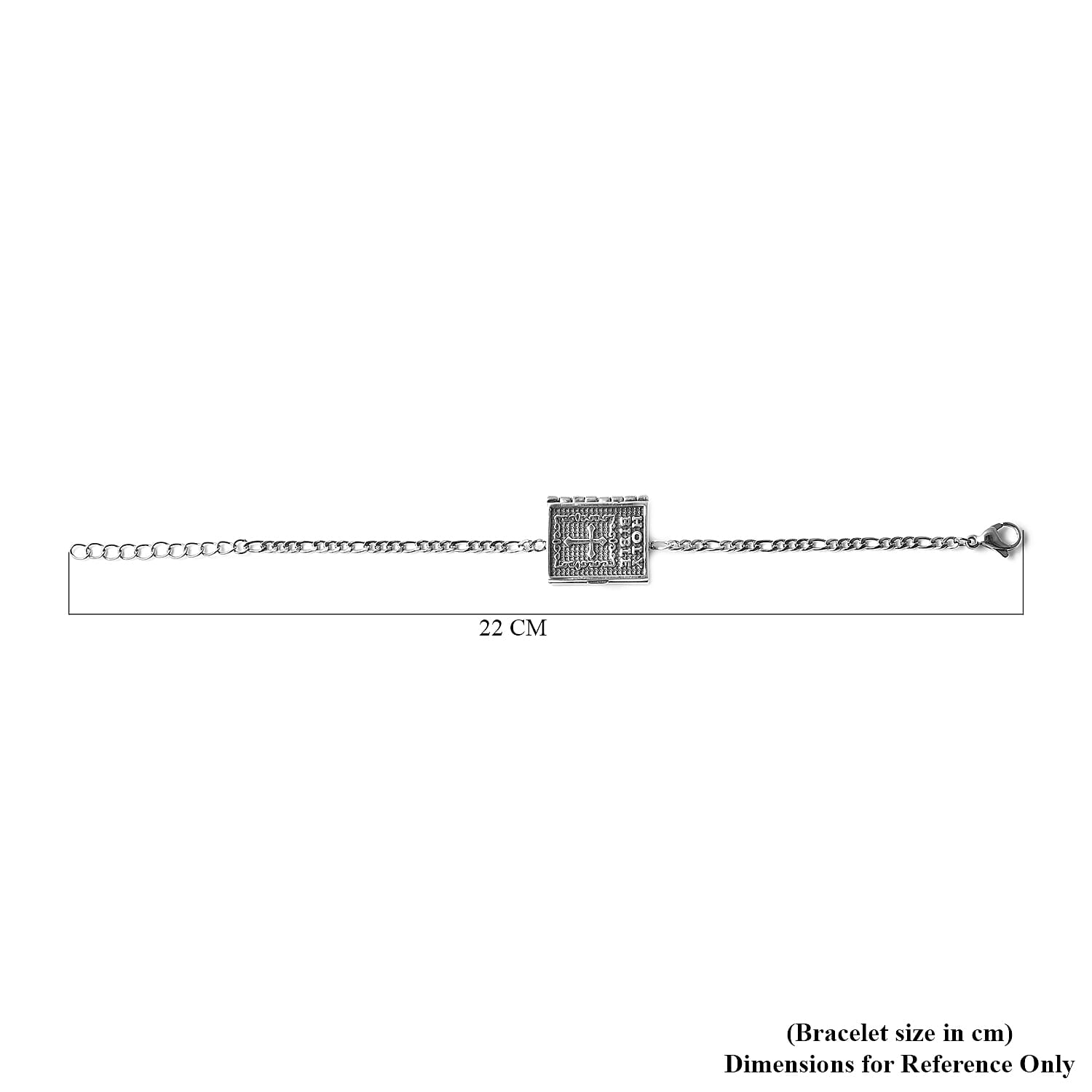 Holy Bible Bracelet (Size 7 with 1.5 Extender) in Stainless Steel