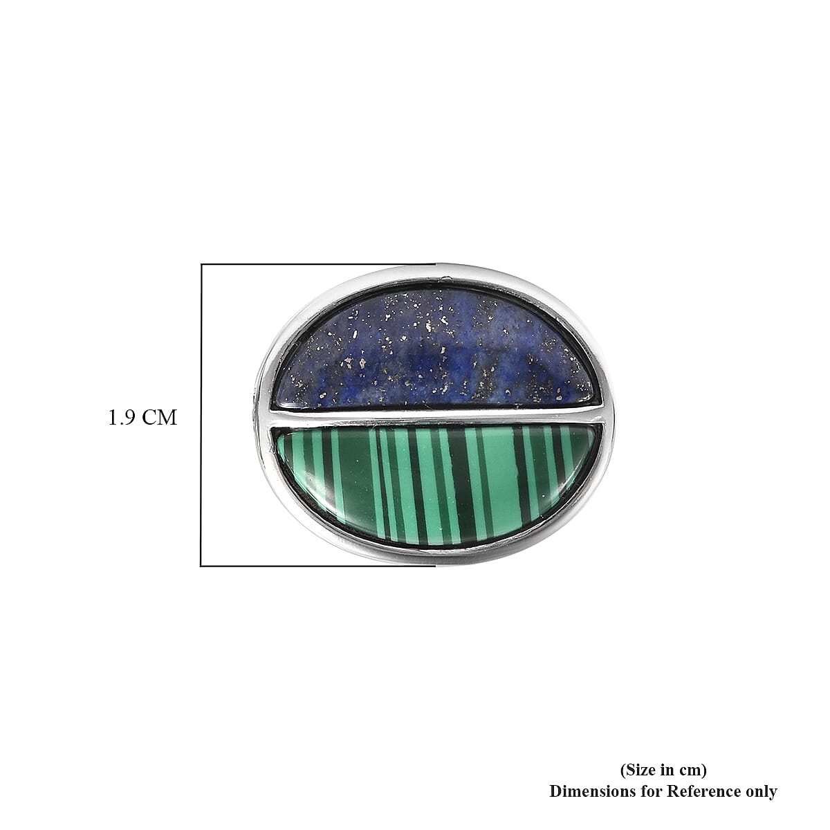 Simulated Malachite and Lapis Lazuli Cufflinks in Stainless Steel 14.24 Ct.