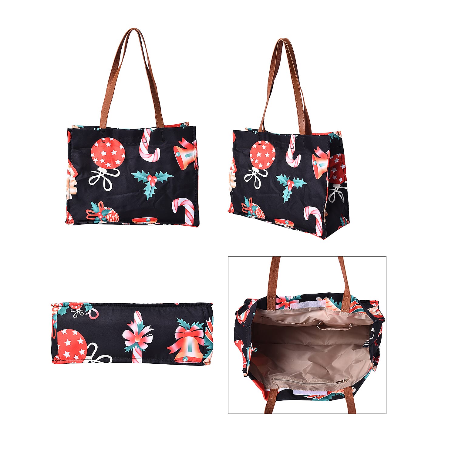 Tote Bag with Zipper Closure (33x12.5x25cm) - Black