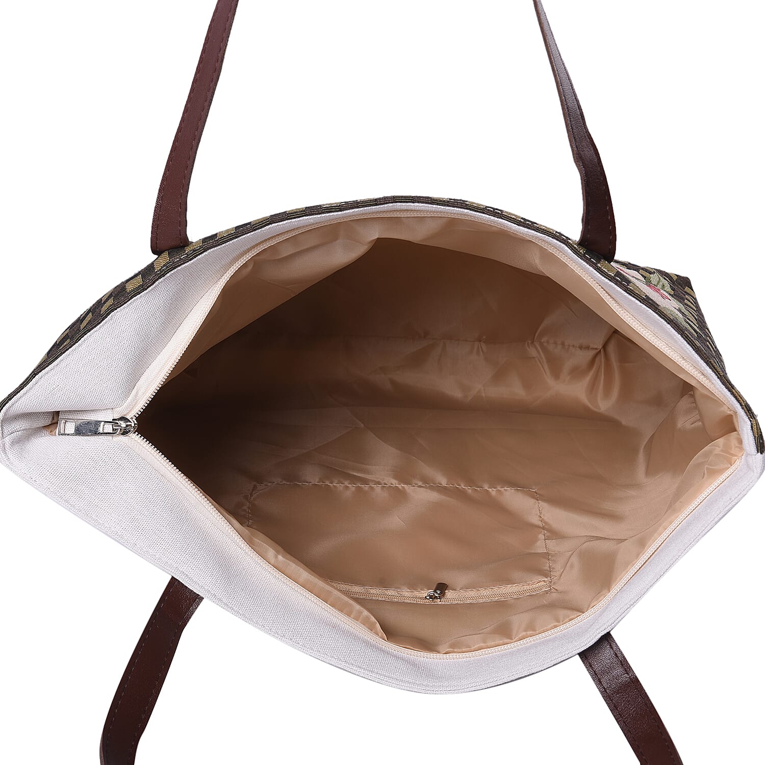 Lovely Cat Pattern Large Tote Bag (Size 35x11x39 Cm) - Brown and Multi