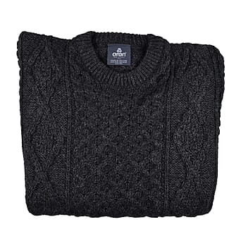 https://tjcuk.sirv.com/Products/60/0/6002543/ARAN-100-Pure-New-Wool-Irish-Sweater-(Size-XS)-Charcoal_6002543.jpg?w=342&h=342
