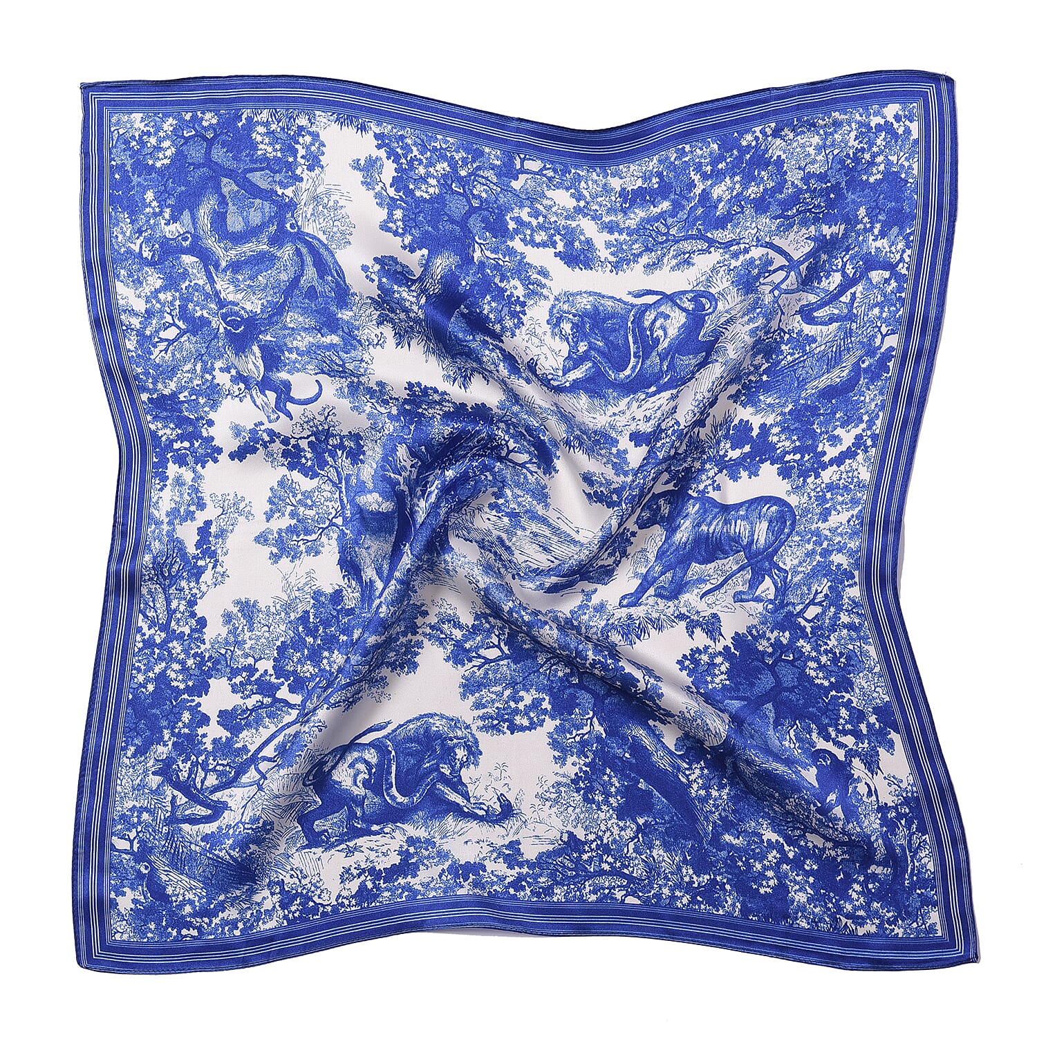 LA MAREY Pure 100% Mulberry Silk Scarf in Safari Print