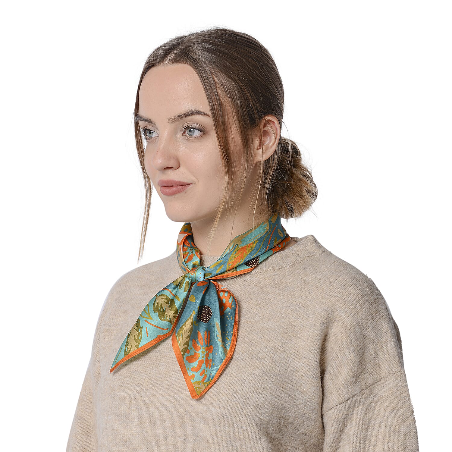 LA MAREY Pure 100% Mulberry Silk Scarf in Pembroke Welsh Corgi Print