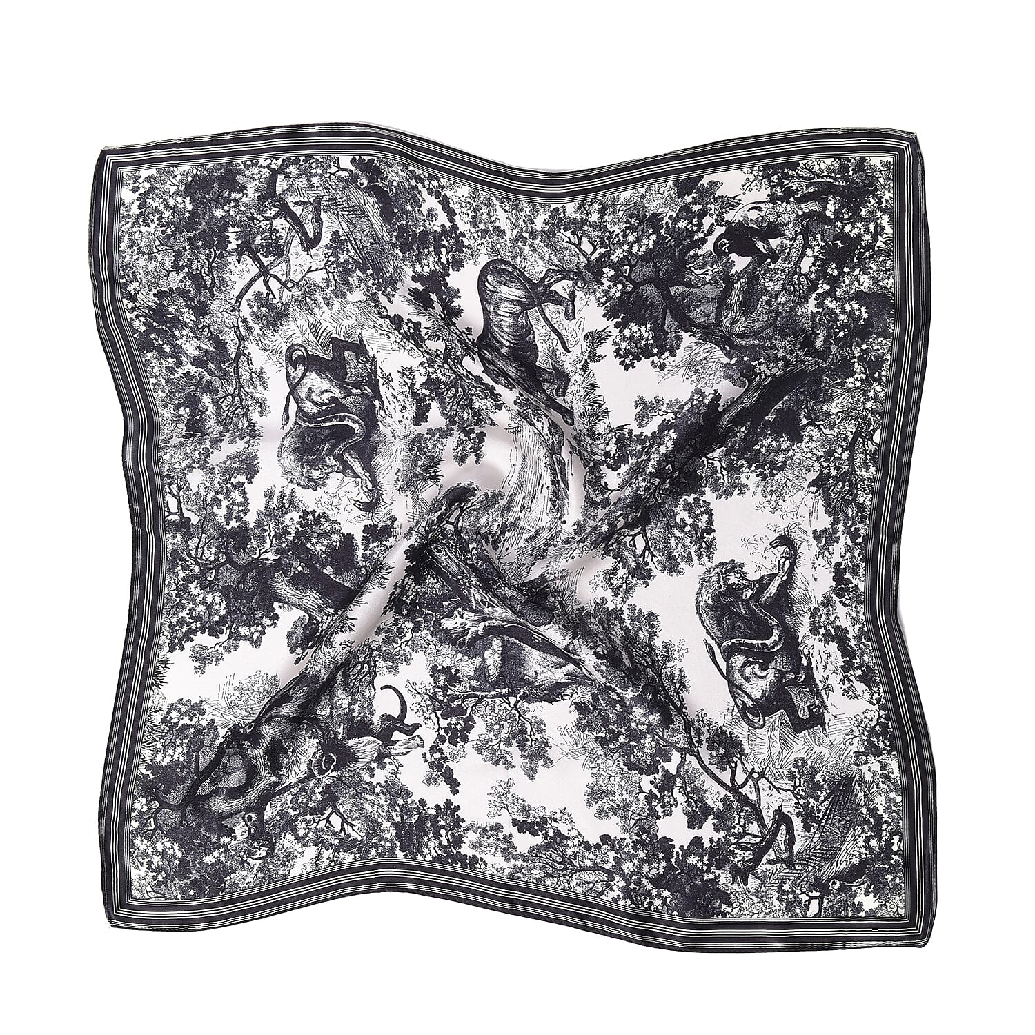 LA MAREY Pure 100% Mulberry Silk Scarf in Safari Print ( LAST CHANCE TO BUY )