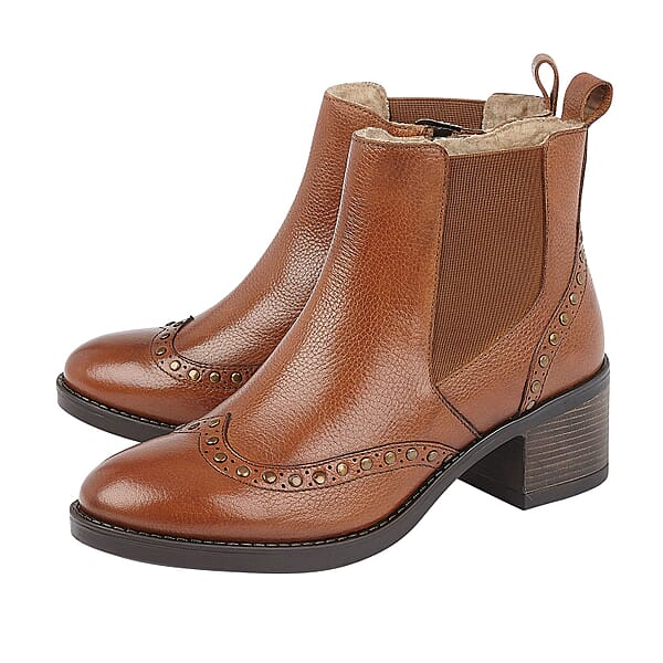 lotus tan ankle boots