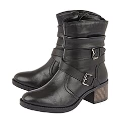 Lotus Black Leather Iowa Ankle Boots (Size 3)