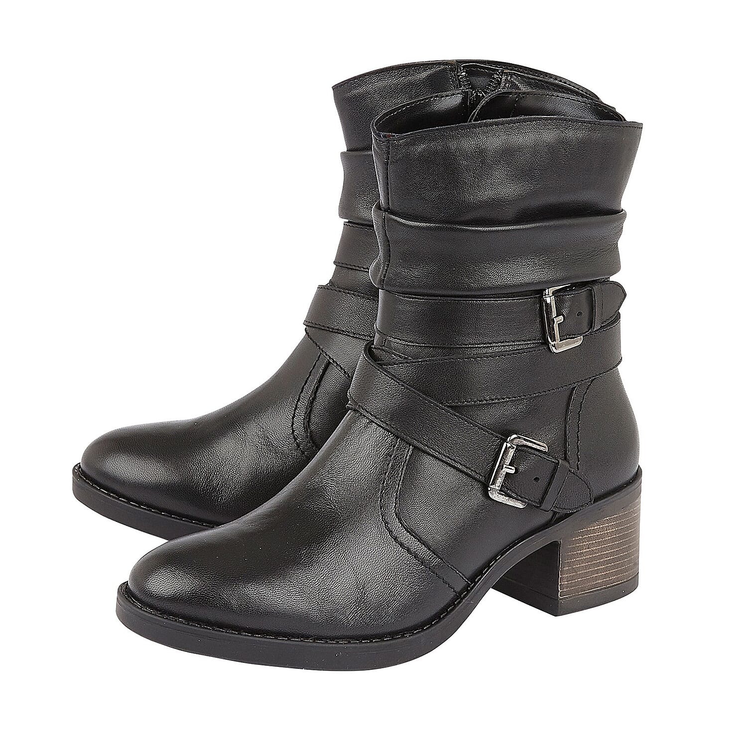 Lotus Black Leather Iowa Ankle Boots (Size 3)
