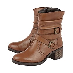 Lotus Tan Leather Iowa Ankle Boots (Size 3)
