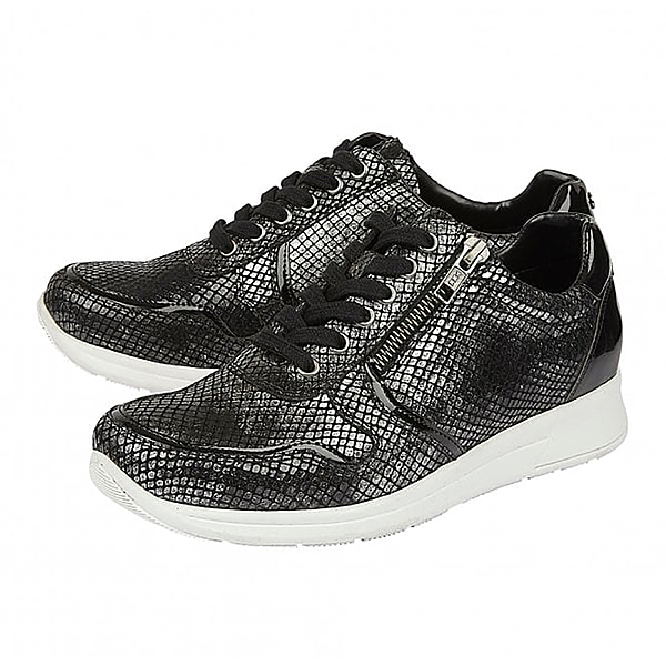 Lotus Stressless Snake Leather Shira Casual Women's Trainers - Black ...