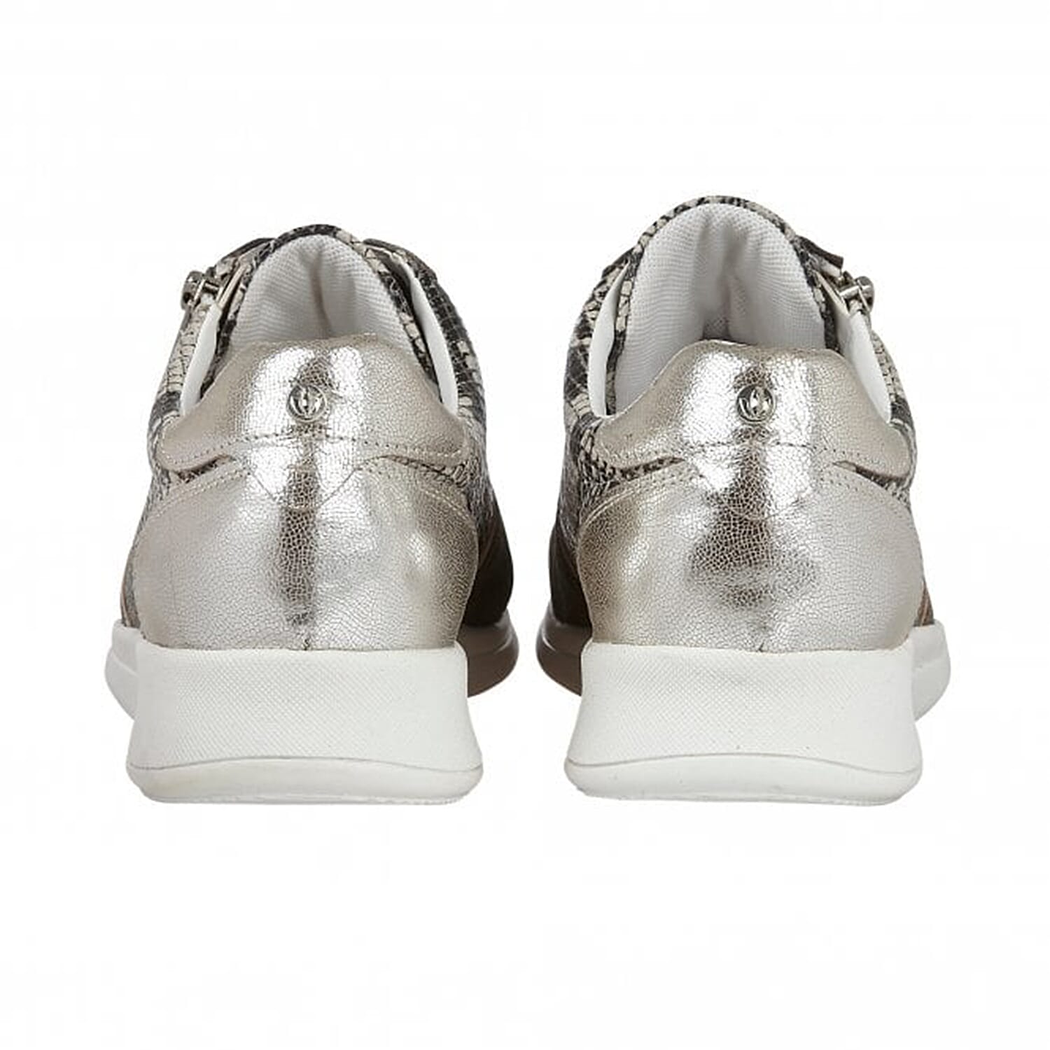 Lotus Stressless Black Pewter and Snake Leather Shira Casual Trainers