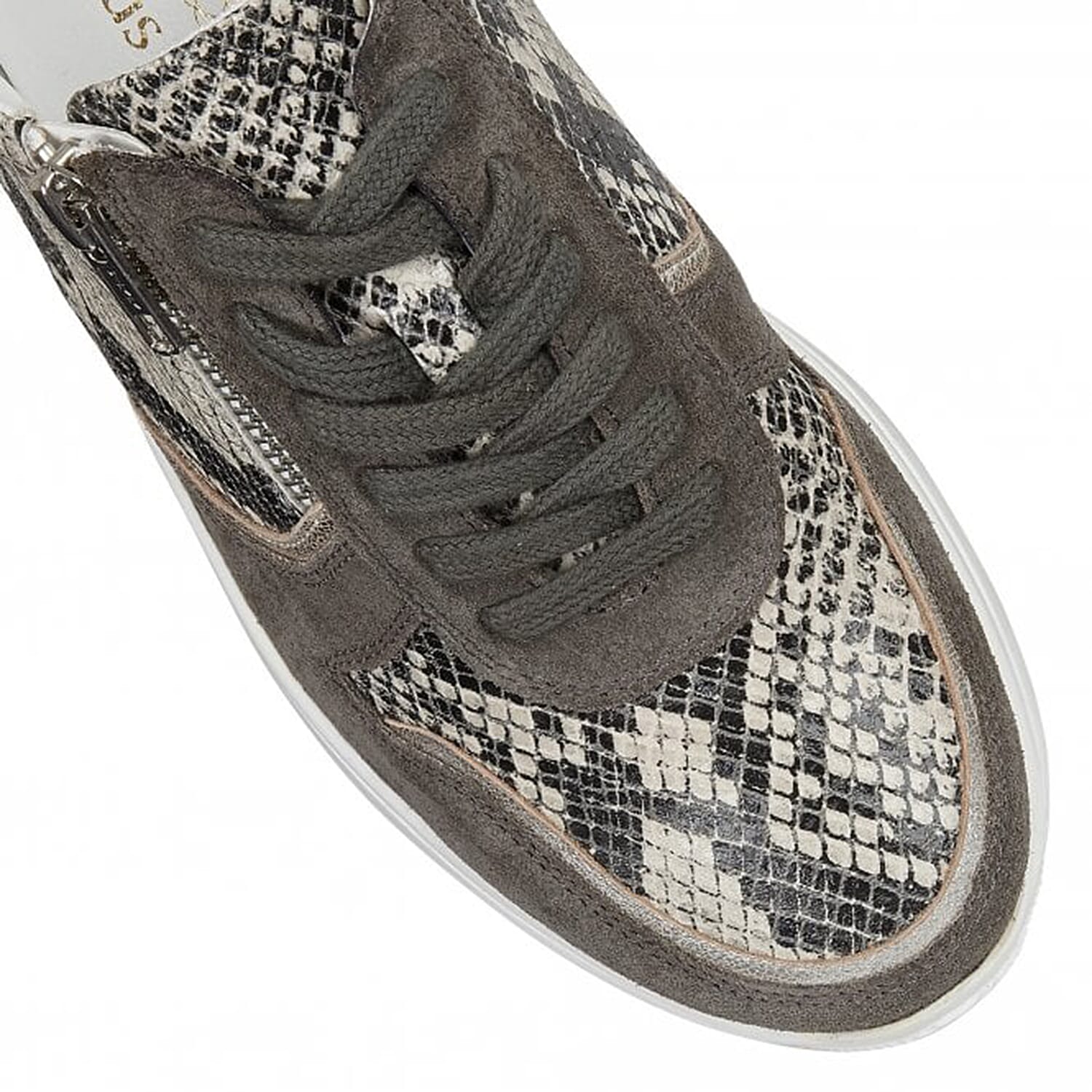 Lotus Stressless Black Pewter and Snake Leather Shira Casual Trainers