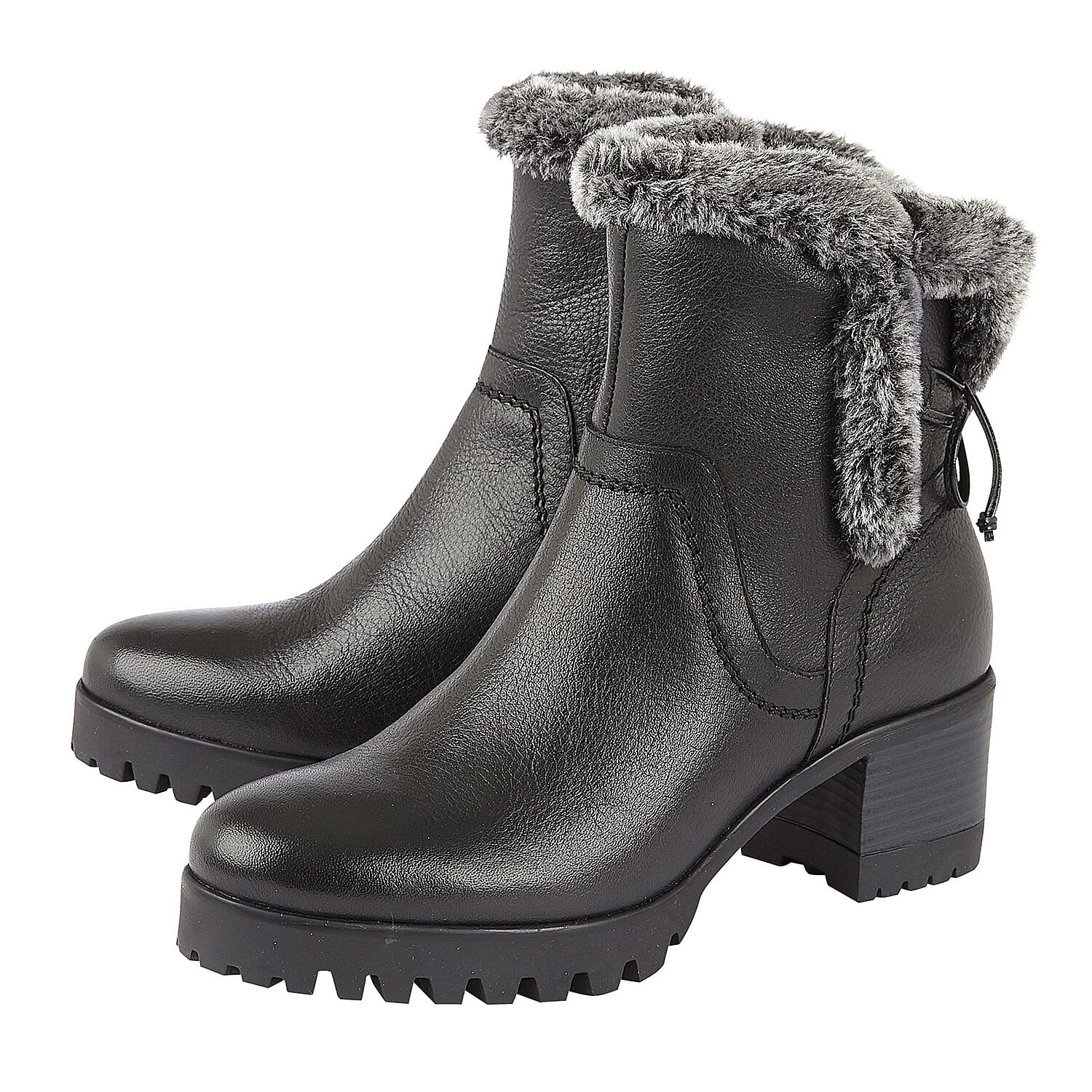 Lotus Stressless Black Leather Suzy Ankle Boots (Size 3)