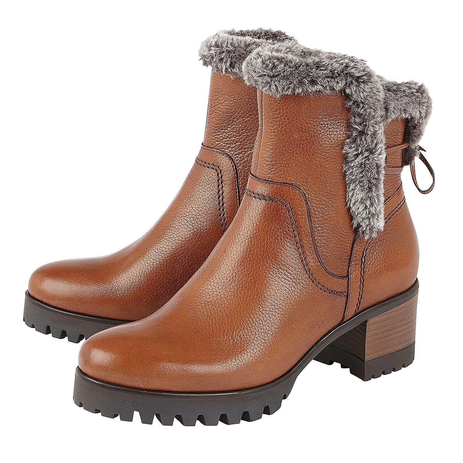 Lotus Stressless Tan Leather Suzy Ankle Boots (Size 3)